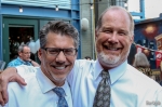 (L–R) Nicholas and Company’s Ed Carr and Scott Albert have happily handled primary food distribution for Squatters for 25 years. Photo: John Barkiple.