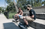 Moses and Isaiah chilling at Fairmont Skatepark while the event begins. Photo: Martin S Rivero