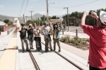 Skaters lining up for a photo on the way to the next stop. Photo: Martin S Rivero