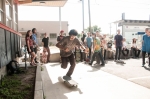Skaters taking turns at the first Roughside stop. Photo: Martin S Rivero