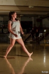 Tori Duhaime performs in Porridge for Mudson, a dance improv with cello and violin. Photo by John Barkiple.