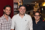 (L–R) Tyson Godfrey, Jameson Olsen and Cade Robinson meeting up in the lobby before getting a view of the stage. Photo: Logan Sorenson