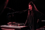With such a good friend in Rye restaurant next door, Urban Lounge now starts opening acts at 9:15 and headliners at 10:30, which makes music on a school night much more manageable. Arlene Deradoorian checks her mike and drums around 9:00 p.m. Photo: John Barkiple