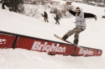 Jaromie Nolan spins into the down rail. Jaromie took 1st in the Men's Open Snow division. Photo: @_chriskiernan_ (IG)