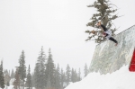 Handplant on a wall ride by this year’s Men's Open Snow division winner: Jaromie Nolan. Photo: Cezaryna Dzawala