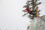 Stefan Salisbury going all the way up on the wall ride. Photo: Cezaryna Dzawala