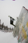 Chase Newton getting upside down with a hand plant on the wallride. Photo: www.matthewwindsorphoto.com