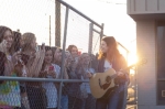 Covering massive hits like "Shake it Off" from Taylor Swift, BØRNS (Garrett Borns) makes the walk down the fence line, making sure all the fans get some attention as they all sing along with the young aritst. Photo: Logan Sorenson @LMSorenson