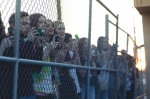 Fans clamor against the fence in the parking lot at The Complex as the confirmation comes that indeed the headliner Misterwives would not be performing, but that opening artists BØRNS and Handsome Ghost will be playing some music on the pavement outside the venue.  Photo: Logan Sorenson @LMSorenson