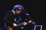 Gabriel Kahane, touring with Punch Brothers, playing guitar and singing in his opening set. Photo: @Lmsorenson