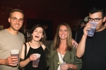 Sam Johnston, Robin Sessions, Aly Tolles and Eric Escobedo enjoying a drink in between sets, eager to hear some Tennis. Photo: @Lmsorenson
