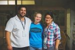 (L–R) Pete Saltas, Cady Borchers and Annie Quan grab a quick photo as the night comes to an end. Photo: Talyn Sherer