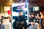 A model poses as part of a fashion installation. Photo: Tyson Call