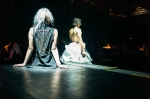 Models pose as part of one of the many fashion installations. Photo: Tyson Call