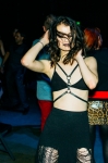 Model Lexie Barrus on the dance floor after the auctions had ended. Photo: Tyson Call