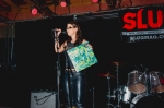 Rachel Jensen holds Death by Salt V on vinyl as she opens up the release party and show. Photo: Tyson Call