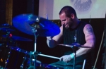 Castle’s fill-in drummer Stavinski strikes his cymbals. Photo by Madi Smith