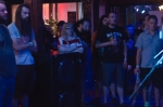 Onlookers watch The Ditch And The Delta make jokes on-stage. Photo by Madi Smith
