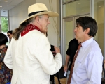 (L–R): Daniel Darger and Luke Garrott share a moment before entering the reception area. Photo by Scott Frederick