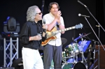 As Corey Christiansen looks on, Steve thanks the audience for supporting his career, jazz musicians and music, for 31 years. Photo by Scott Frederick