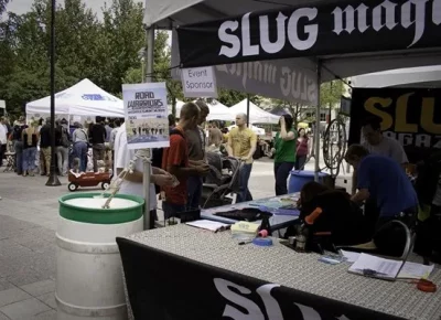 Slug Magazine's Event Sponsor booth at CLC 2009.