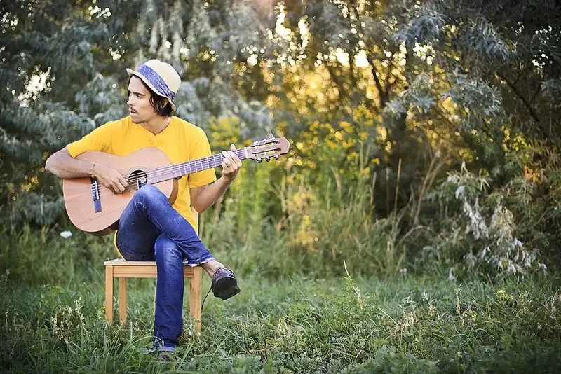 Joshua James playing guitar.