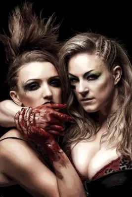 Oksana Georgiu and Sahna Foley posing together for Hellskate.