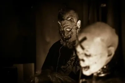 God Module wearing masks live on stage.