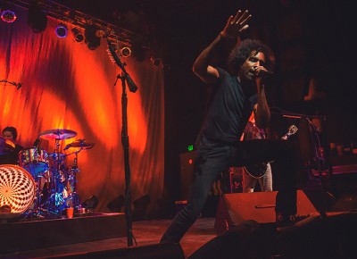 William DuVall of Alice in Chains gets up on the speakers to really give the crowd the show that they paid to see. Photo: Talyn Sherer