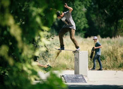 Mike Zanelli, bump to back tail at the "DIY" spot in West Valley. Photo: Weston Colton