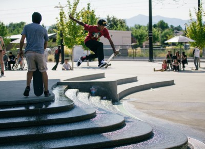 Clark Thomas boneless one variation over the water hazard. Photo: Weston Colton