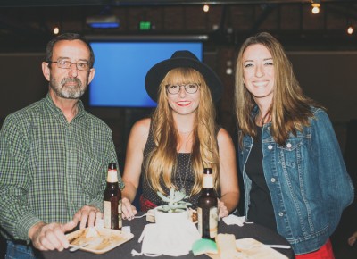 (L-R) Bob Leo, Jenny Wigham and Jill Leo enjoying the food and drinks. Photo: @clancycoop