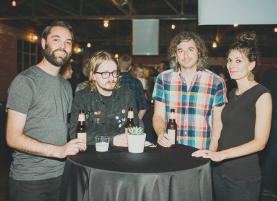 (L-R) Brian Lord and Cody Kirkland (SLUG writer!) chillin' with Tyler Ford and Felicia Baca of Color Animal before their set. Photo: @clancycoop