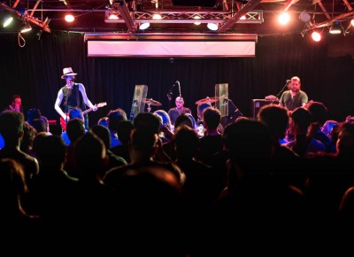 The Fratellis, playing a packed, sweaty show at Salt Lake City's Urban Lounge.