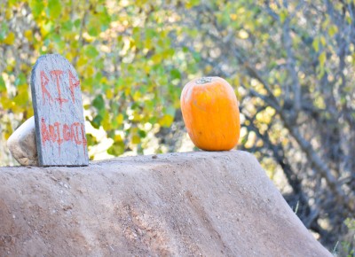 A few of us were attending the King Diamond concert that night, so one of the tombstones paid tribute to Abigail. Photo by Andy Fitzgerrell