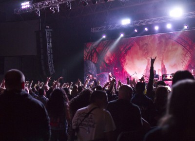 Exodus' massive crowd at the Complex filled in toward the end of their set. Photo by Madi Smith.