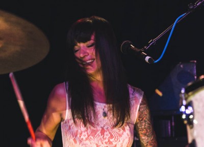 CC, the happiest drummer I have ever met. She's all smiles while smashing out the awesome beats for Little Hurricane hits. Photo: @LMSORENSON