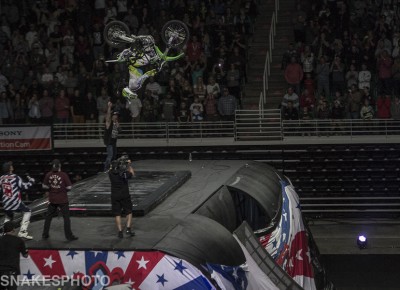 Bruce is paralyzed from the waist down and still found a way to backflip his dirt bike. Photo: Jake Vivori