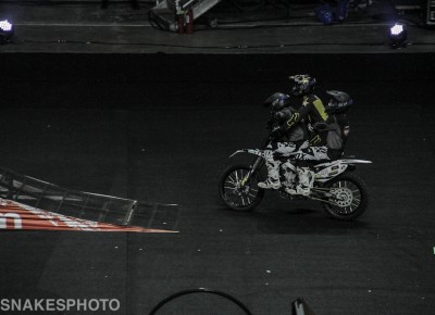 Volunteers are on the front and back of this bike. Crazy kids. Photo: Jake Vivori