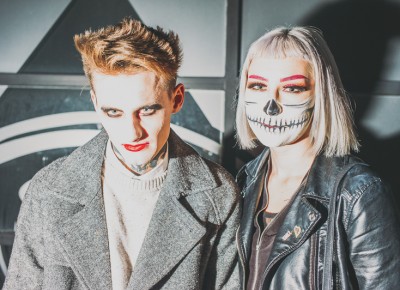 Isaiah Boutwell as a "Goth Snob" and Kahli Smith as a skeleton. Photo: Tyson Call @clancycoop