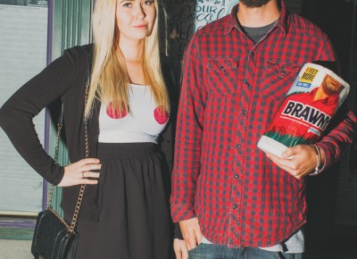 (L–R) Sarah Gibson looking totally fetch as Regina George and Ryan Ball as the Brawny Man. Photo: Tyson Call @clancycoop