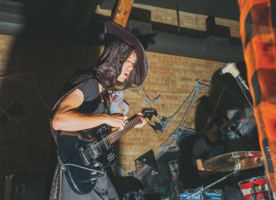 Kyle Hooper of My Chemical Romance (Baby Ghosts) playing guitar. Photo: Tyson Call @clancycoop