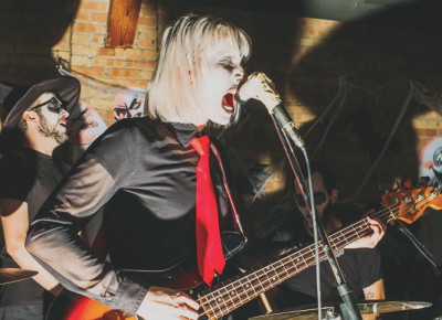 Katrina Ricks Peterson sings and plays bass with My Chemical Romance (Baby Ghosts). Band members switched instruments every song. Photo: Tyson Call @clancycoop