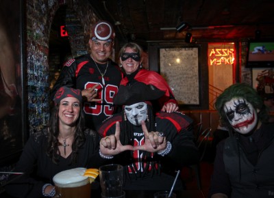 The Pie waited on the post-game crowd to fill every table, but many happy diners were already there in costume. Photo: John Barkiple