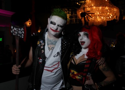 These two are dressed in cosplay-worthy Joker and Harley Quinn outfits at Sketch Cabaret’s Halloween party at Metro Bar. Photo: John Barkiple