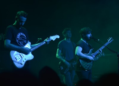 Yannis Philippakis, Jimmy Smith and Walter Gervers of Foals. Photo: Andy Fitzgerrell