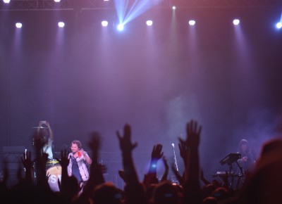 Silversun Pickups bids the crowd goodnight. Photo: Andy Fitzgerrell