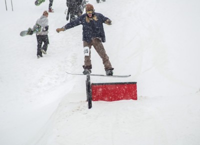 Alex Smith, Open Men's Snowboard, nose press. Photo: Cezaryna Dzawala