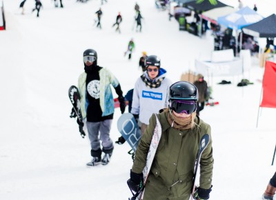 Skier Marley Rodwick makes her way up the hill. Photo: Niels Jensen