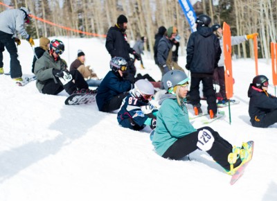 Carly Grzebwski eagerly awaits her turn among the other 17 & Under division riders. Photo: Niels Jensen